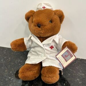 Teddy Bear Nurse Helthee Reddish Brown Vintage Ear Tag Caltoy Plush 11”